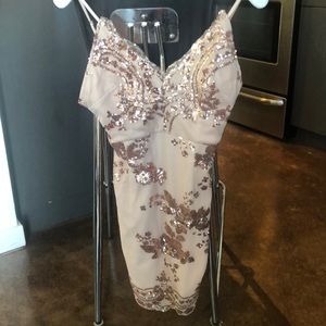 Glittery pale pink dress